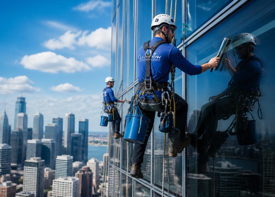 Commercial window cleaning service